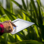 weather monitoring interface on tablet in field